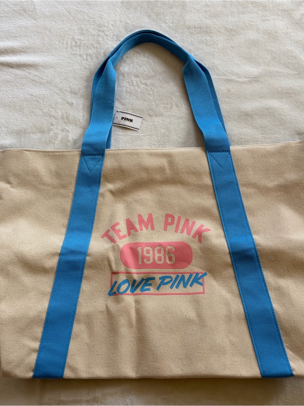 PINK Victoria's Secret Canvas Tote TEAM PINK 1986 July 26' Legally Blonde Collab